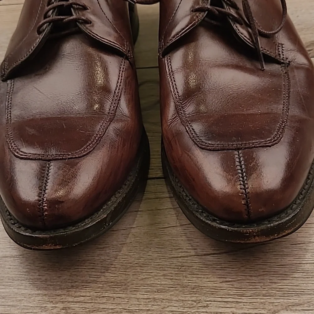 ALLEN EDMONDS Delray Dark Brown Oxfords Sz 8.5 D Split Toe Mens Dress‎ Shoes